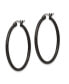 Stainless Steel Polished Black plated Hoop Earrings