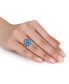 ფოტო #2 პროდუქტის Blue Topaz Halo Ring (4-1/10 ct. t.w.) in Sterling Silver