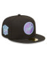 Фото #5 товара Men's Black Los Angeles Dodgers 40th Anniversary Black Light 59FIFTY Fitted Hat