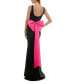 Juniors' Square-Neck Sleeveless Bow-Drape Gown