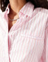 Фото #2 товара ONLY cropped shirt co-ord in pink and red stripe