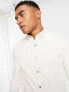 ASOS DESIGN brushed oxford shirt in off white
