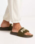 Фото #3 товара Puma Leadcat sherpa sliders in khaki and oatmeal