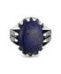 ფოტო #3 პროდუქტის Biker Jewelry Mens Animal Claw Set Large Oval Cabochon Gemstone Signet Statement Western Ring For Men Oxidized .925 Silver Handmade In Turkey