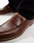 Фото #2 товара ASOS DESIGN loafers in tan leather with natural sole - STONE