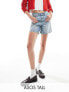 Фото #1 товара ASOS DESIGN Tall denim dad short in light wash blue