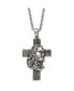 Фото #2 товара Chisel antiqued Jesus Cross Pendant 25.5 inch Cable Chain Necklace