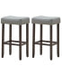 Фото #10 товара Set of 2 Nailhead Saddle Bar Stools 29" Height