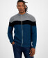 ფოტო #1 პროდუქტის Men's Cotton Colorblocked Full-Zip Sweater, Created for Macy's