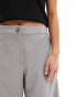 ASOS DESIGN Petite tailored wide leg dad trouser in grey