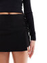 COLLUSION low rise wrap skort with tie detail in black