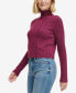 Фото #3 товара Women's Mock-Neck Long-Sleeve Ribbed Sweater