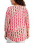 Plus Size Geo-Print 3/4-Sleeve Top, Created for Macy's