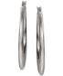 ფოტო #3 პროდუქტის Polished Graduated Oval Medium Hoop Earrings in Sterling Silver, Created for Macy's