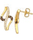 ფოტო #2 პროდუქტის Nude Diamond & Chocolate Diamond Abstract Drop Earrings (1/3 ct. t.w.) in 14k Gold