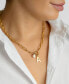 ფოტო #2 პროდუქტის Tarnish Resistant 14K Gold-Plated Freshwater Pearl Initial Toggle Necklace