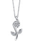 ფოტო #1 პროდუქტის Sirena Diamond Flower Pendant Necklace (1/8 ct. t.w.) in 14k White Gold