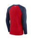 Men's Red, Navy Minnesota Twins Game Authentic Collection Performance Raglan Long Sleeve T-shirt