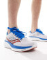 Фото #10 товара Saucony Ride 17 neutral running trainers in white and cobalt