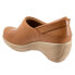 Softwalk Minna S2253-215 Womens Brown Narrow Leather Clog Flats Shoes