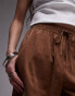 Topshop pull on wide leg trouser in rust