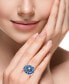 ფოტო #2 პროდუქტის EFFY® Sapphire (8-1/3 ct. t.w.) & Diamond (3/8 ct. t.w.) Flower Statement Ring in 14k White Gold