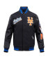 ფოტო #4 პროდუქტის Men's Black New York Mets Script Tail Wool Full-Zip Varity Jacket