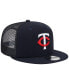 Men's Navy Minnesota Twins Team Color Trucker 9FIFTY Snapback Hat Синий - фото #4