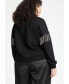 Фото #3 товара Plus Size Embellished Sweatshirt - 14/16, Black Onyx