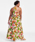 ფოტო #2 პროდუქტის Plus Size Linen-Blend Halter Maxi Dress, Created for Macy's