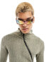 Фото #1 товара ASOS DESIGN rimless wrap sunglasses in gunmetal