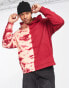 Фото #2 товара ASOS DESIGN oversized hoodie in red with placement tie dye