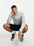 ASOS DESIGN muscle half zip sweatshirt in grey marl