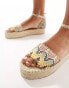 South Beach crochet flatform espadrille in Natural