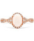 Фото #1 товара Opal (1 ct. t.w.) & Diamond (1/3 ct. t.w.) Twist Halo Ring in 10k Rose Gold