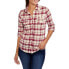 French Laundry Women's Super Soft Knit Button-Front Plaid Shirt Size Small