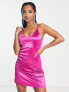 Noisy May Petite satin mini slip dress in pink