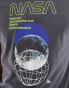 Alpha NASA orbit chest print t-shirt in vintage grey