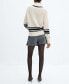 Фото #2 товара Women's Striped Turtleneck Sweater