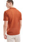 Фото #3 товара ASOS DESIGN polo shirt in orange crochet texture