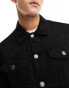 DTT slim fit denim jacket in black