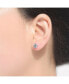 ფოტო #2 პროდუქტის Sterling Silver Clear Cubic Zirconia Stud Earrings