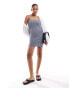 Pull&Bear soft shaping strappy mini dress in grey grau, M - EU 38 - фото #1