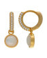 Mother of Pearl and Cubic Zirconia Round Drop Earrings