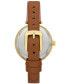 Women's Holland Three-Hand Brown Leather Watch 34mm Gift Set