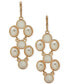 ფოტო #1 პროდუქტის Gold-Tone White Stone & Mother-of-Pearl Statement Earrings