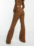 Фото #2 товара AFRM Millie co-ord low rise lace up flare trousers in mocha