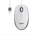 Logitech Mouse M100 - Ambidextrous - Optical - USB Type-A - 1000 DPI - White