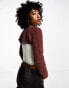 Reclaimed Vintage fluffy knitted shrug in plum