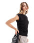 Фото #1 товара Mango aysmmetric soft touch t-shirt in black